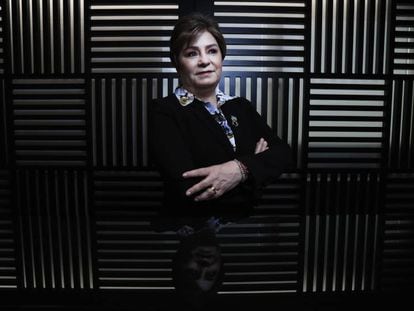 Patricia Espinosa, máxima responsable de la lucha contra el cambio climático de la ONU, en la redacción de EL PAÍS en Madrid.