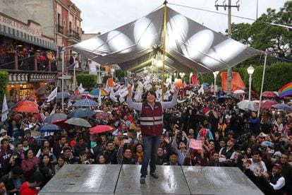 El cierre de campaña de Delfina Gómez en Texcoco, el 31 de mayo de 2017.