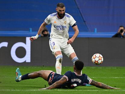 Karim Benzema, en el partido de octavos contra el PSG.