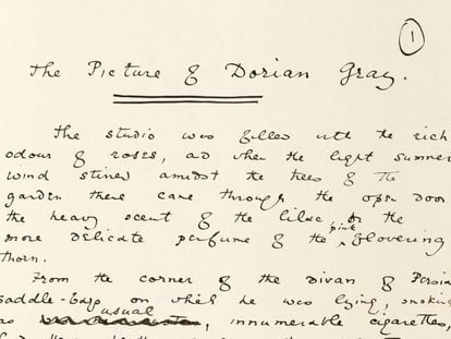El manuscrito original de 'El retrato de Dorian Gray', de Oscar Wilde.