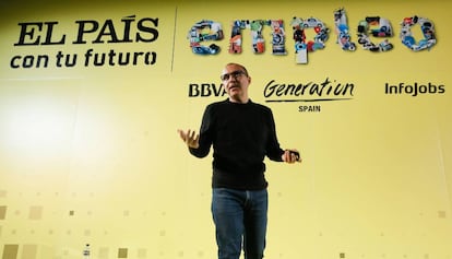 Alfonso Alcántara, en un momento de su exposición en El País con tu futuro empleo.