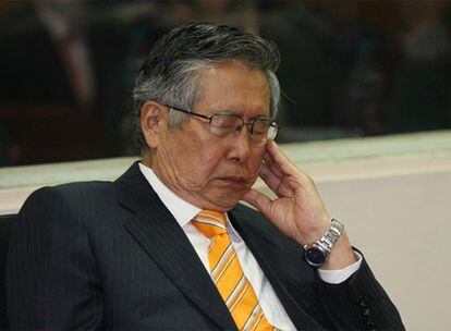 Alberto Fujimori, ayer durante el inicio del cuarto juicio en su contra.