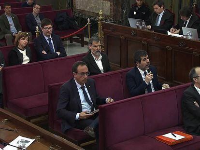 Banquillo de los acusados en el juicio del 'procés'.