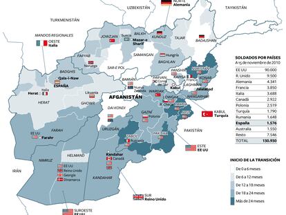 Las bases de la coalición de la ISAF en Afganistán