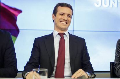 Pablo Casado en la sede el PP, el pasado 18 de febrero.
