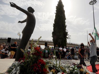 Acto de homenaje a Blas Infante en el 85 aniversario de su fusilamiento, en Sevilla en 2021.