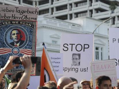 Protestas contra espionaje en Berlín