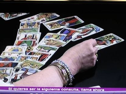 Imagen de un programa de televisi&oacute;n dedicado al tarot.