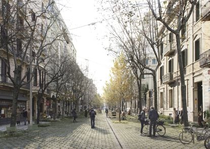 Proyecto 'Caminar desde el centro' ganador del rediseño de la calle de calle de Consell de Cent de Barcelona.