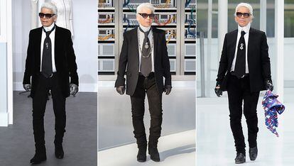 Karl Lagerfeld

A lo largo de los años, el káiser ha cambiado de talla pero no de gustos. Fiel a su traje negro con corbata y algún que otro broche, el director creativo de Chanel y Fendi siempre viste de negro. Las gafas, los guantes y su coleta blanca ya se han convertido en icono.