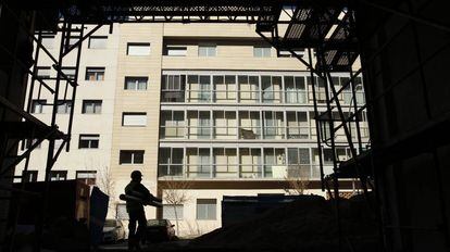 Construcción de viviendas en el Pau de Vallecas de Madrid.