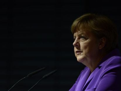 La canciller alemana, Angela Merkel, en un acto en Berlín el 29 de abril.