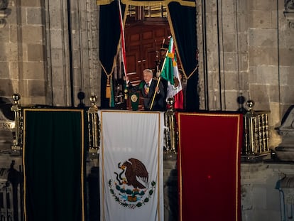 López Obrador da el 'Grito', el 15 de septiembre en Palacio Nacional.