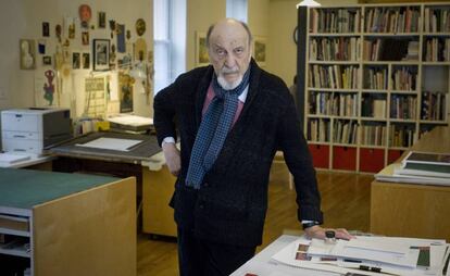 Milton Glaser en su estudio en Nueva York. 