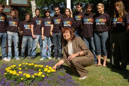 La ministra de Medio Ambiente, Cristina Narbona, en la presentación de la campaña europea <i>Tú controlas el Cambio Climático</i>.
