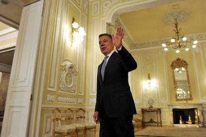 El presidente de Colombia, Juan Manuel Santos, en la Casa de Nariño.