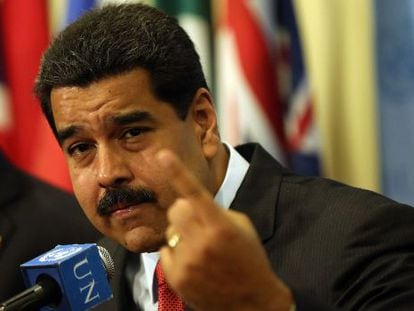 El presidente Nicol&aacute;s Maduro en la ONU el martes