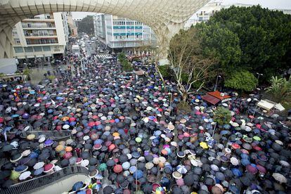 Manifestación por las pensiones en Sevilla.