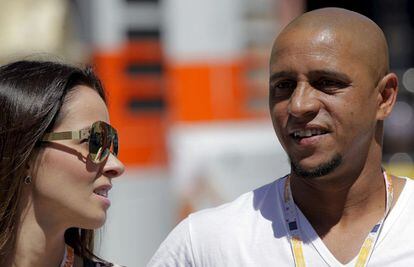 El futbolista Roberto Carlos ha acudido a ver en directo la clasificación del Gran Premio de Europa.