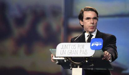 José María Aznar, durante su intervención. 