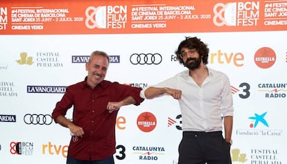 El director David Ilundain i l'actor David Verdaguer, a la inauguració del Bcn Film Fest.