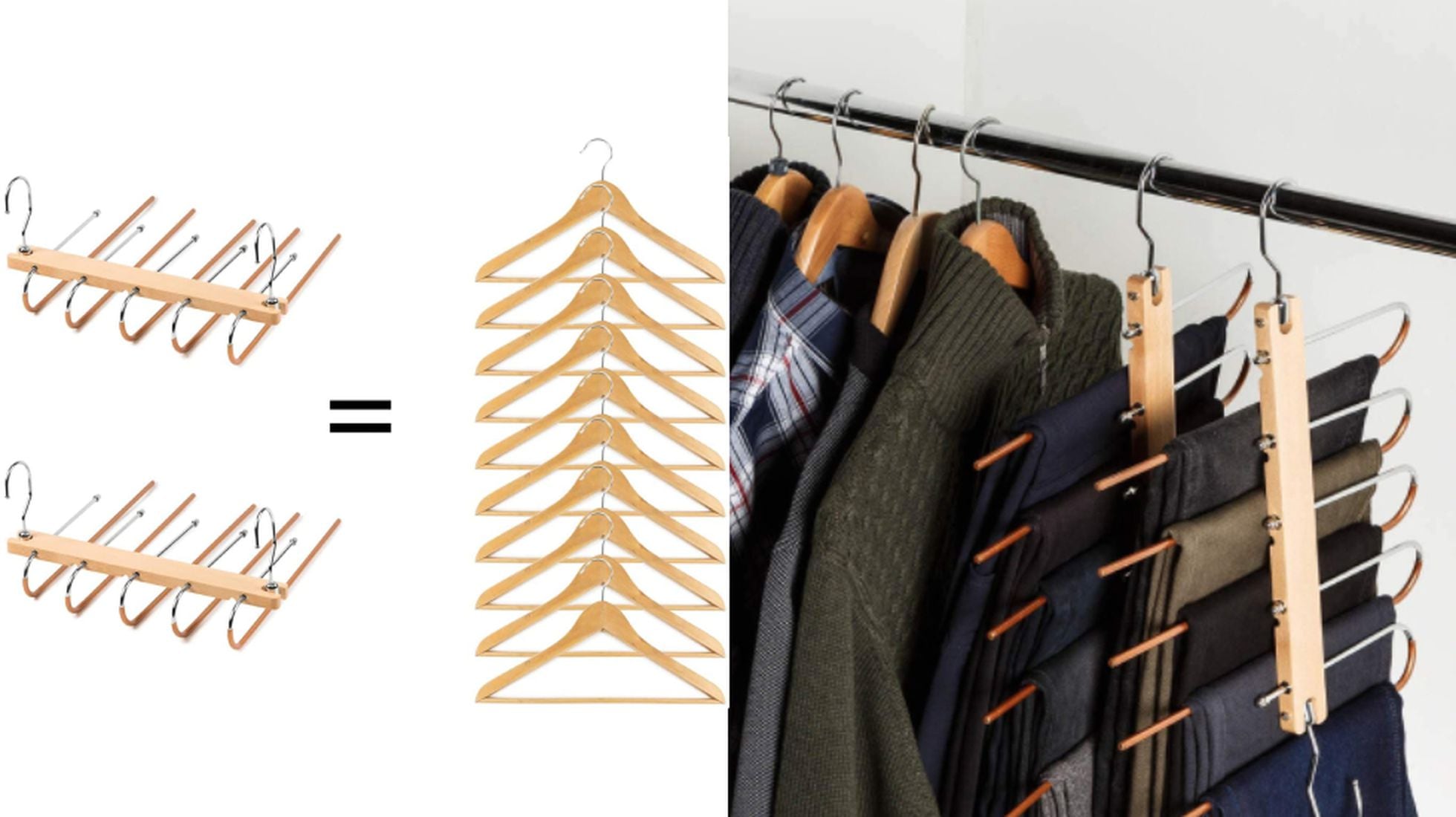 13 perchas para ahorrar espacio y ordenar la ropa del armario de un solo  vistazo, Escaparate: compras y ofertas
