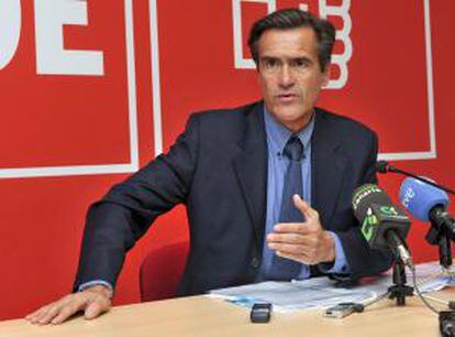 El eurodiputado Juan Fernando López Aguilar, durante una rueda de prensa.