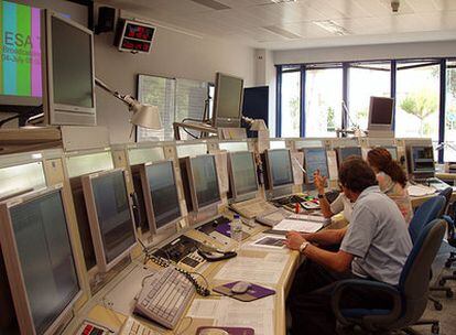Sala de control del telescopio XMM-Newton en el ESAC, el centro de operaciones científicas de la ESA en Madrid.