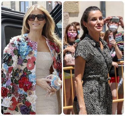 Melania Trump, en 2017; a la derecha, la reina Letizia, en Cuenca en julio de 2020.