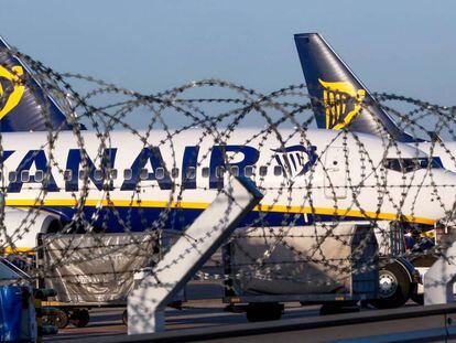 Aviones de Ryanair en el aeropuerto de Charleroi (Bélgica), el pasado 10 de agosto.
