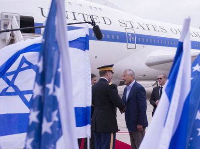 Chuck Hagel a su llegada a Israel, este domingo.