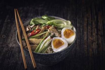 Un bol de 'ramen miso'.