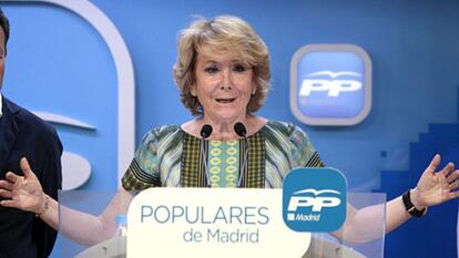 La política del PP, durante su intervención.