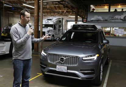 Anthony Levandowski durante la presentación del coche sin conductor de Uber el pasado mes de diciembre.