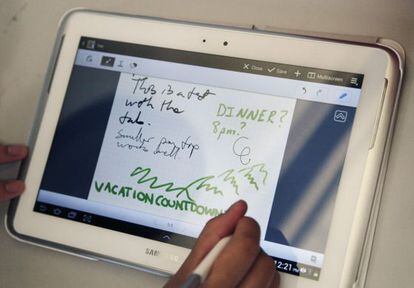 La tableta Galaxy Note 10.1, rival, del iPad. 