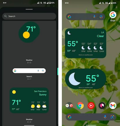 Nuevo 'widget' del tiempo a varios días vista.