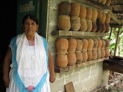 La meliponicultora Margarita Madero, en su casa en Cuetzalan.