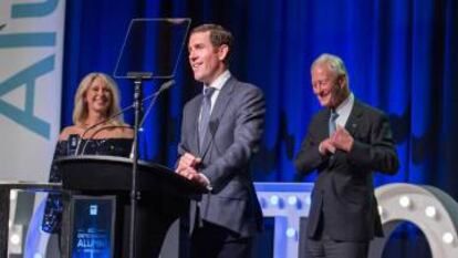 Lex Greensill, en 2019, recogiendo el premio al exalumno del año de la Universidad de Tecnología de Queensland, en Brisbane (Australia).