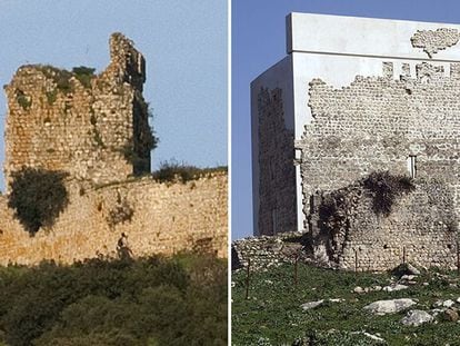 El Castillo de Matrera, antes y después de ser restaurado.