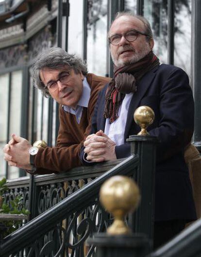 El escritor Andres Trapiello y el editor Manuel Borras.