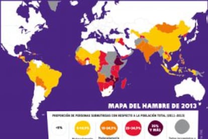 Mapa del hambre de 2013.