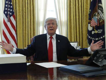 El presidente de Estados Unidos, Donald Trump, el pasado 22 de diciembre en la Casa Blanca, tras firmar su reforma fiscal.