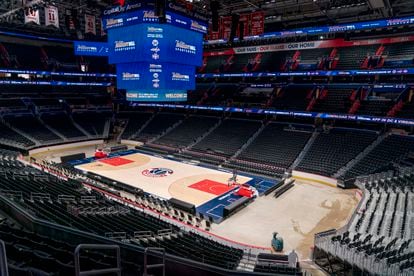 Interior of the Capital One Arena, in Washington.
