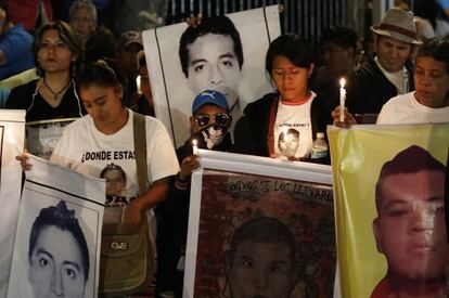 Una manifestación por el caso Ayotzinapa el pasado 31 de diciembre