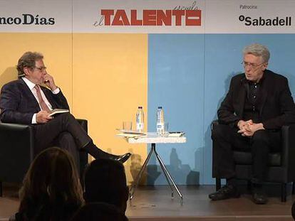 Jeff Jarvis y Juan Luis Cebrián durante la charla sobre el futuro de los medios