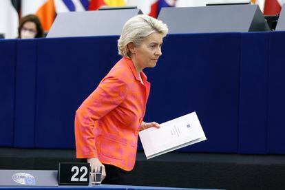 Ursula von der Leyen en el Parlamento Europeo en Estrasburgo el pasado 6 de julio.