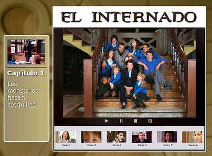 Portada de la página web de Antena 3 de su serie <i>El internado</i>.