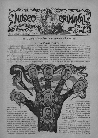Ilustración de los supuestos líderes de La Mano Negra, de la revista 'Museo Criminal', del 1 de septiembre de 1904.