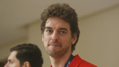 Gasol en la celebración del Eurobasket.