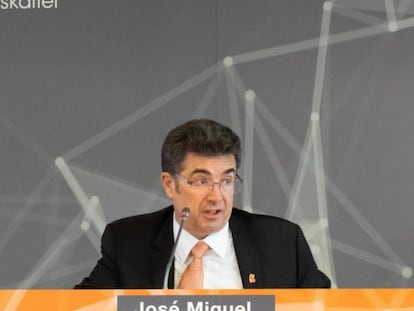 José Miguel García, consejero delegado de Euskaltel, durante la pasada junta de accionistas.